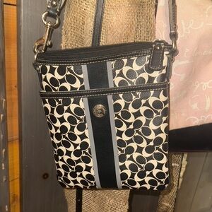 Coach Black and White Crossbody Bag